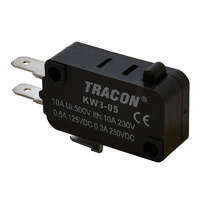 Tracon Helyzetkapcsoló, mikro, ütközős 1×CO 10(3)A/230V AC, 4,8x0,5 mm, IP00