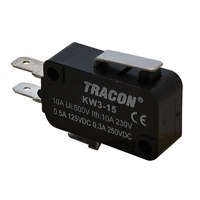 Tracon Helyzetkapcsoló, mikro, rugószáras 1×CO 10(3)A/230V, 15mm, 4,8x0,5 mm, IP00