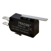 Tracon Helyzetkapcsoló, mikro, rugószáras 1×CO 10(3)A/230V, 28mm, 4,8x0,5 mm, IP00