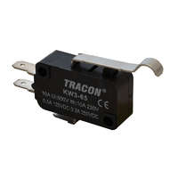 Tracon Helyzetkapcsoló, mikro, íves-rugószár 1×CO 10(3)A/230V, 28mm, 4,8x0,5 mm, IP00