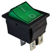 Tracon Készülékkapcsoló, BE-KI, 2P, világító, zöld, 0-I felirattal 16(6)A, 250V AC