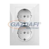 ELEKTRO-PLAST ELEKTRO-PLAST 1438-10 "Sentia" csatlakozó aljzat, 2x2P+F, fehér, keret nélkül