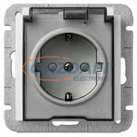 ELEKTRO-PLAST ELEKTRO-PLAST 1469-10 "Sentia" csatlakozó aljzat átlátszó csapfedéllel, 2P+F, IP44, fehér, keret nélkül