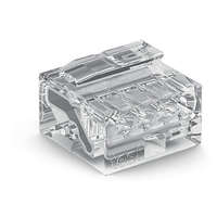 Wago 243-144 PUSH WIRE® vezeték összekötő; tömör vezetékeknek; max. 0,5 mm Ø; 4 vezeték; áttetsző készülékház; világosszürke fedél