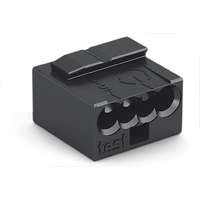 Wago 243-204 PUSH WIRE® vezeték összekötő; tömör vezetékeknek; max. 0,8 mm Ø; 4 vezeték; sötétszürke készülékház; világosszürke fedél