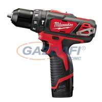 MILWAUKEE MILWAUKEE M12 BPD-402C kompakt ütvefúró-csavarozó töltővel és 2 db akkumulátorral