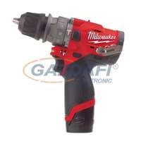 MILWAUKEE MILWAUKEE M12 FPDXKIT-202X kompakt levehető tokmányú ütvefúró-csavarozó töltővel és 2 db akkumulátorral