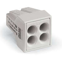 Wago 773-494 PUSH WIRE® vezeték összekötő; tömör és sodrott vezetékekhez; Ex-alkalmazásokhoz; max. 2,5 mm²; 4 vezeték; világosszürke készülékház; világosszürke fedél