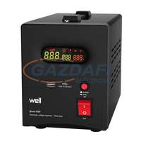 WELL WELL AVR-RELGUARD2000 Automatikus feszültségszabályozó 2000VA relével, fekete