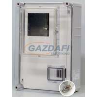 CSATÁRI PLAST CSATÁRI PLAST PVT EON 3045 1/3 Fm-AM egy vagy háromfázisú fogyasztásmérő EM ablakkal, kulcsos zárral, 300x450x170mm, alsó maszkkal