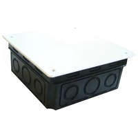 TRACON TRACON D100X100 Perforált kötődoboz süllyesztett, négyzetes, fekete 104x104(116x116)×51.5mm