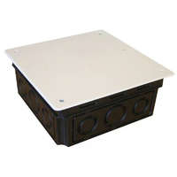 TRACON TRACON D150X150 Perforált kötődoboz süllyesztett, négyzetes, fekete 150x150(168x168)×65.3mm