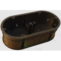 TRACON TRACON D70D Perforált szerelvénydoboz süllyesztett, dupla, fekete 70×140×70×44mm