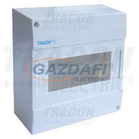 TRACON TRACON EDFK-8/1AN Falon kívüli elosztódoboz, ajtó nélkül 1×8 modul, IP40, (H×W×D=160×160×62mm)