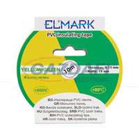 ELMARK ELMARK 51015 Szigetelő szalag PVC 10mx19mm zöld/sárga