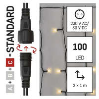 EMOS EMOS D1EW01 Standard LED sorolható karácsonyi füzér – fényfüggöny, 1x2 m, kültéri, meleg fehér, időzítő, 1,2 W, 230 V AC, IP44