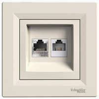 SCHNEIDER SCHNEIDER EPH4900123 ASFORA RJ45 Cat5e UTP + RJ12 aljzat, bézs