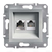 SCHNEIDER SCHNEIDER EPH4900161 ASFORA RJ45 Cat5e UTP + RJ12 aljzat, alumínium