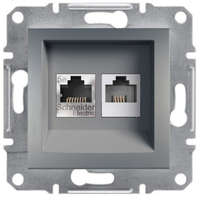 SCHNEIDER SCHNEIDER EPH4900162 ASFORA RJ45 Cat5e UTP + RJ12 aljzat, acél