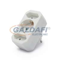 DELIGHT 05682 1+2-es fali elosztó ,250 V AC, 50 Hz, 2,5 / 10 / 16A