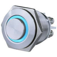 GAO GAO 0083076302 Csengő nyomógomb beépíthető, fém, kék LED fénnyel