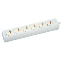GAO GAO 0512392555 Asztali elosztó 6-os, 5m, 3x1.5, fehér; 250V, 10A, 5.0m, H05VV-F 3x1.5mm² , IP20