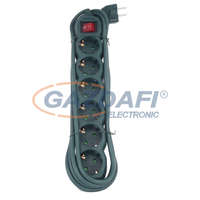 GAO GAO 7192H Asztali elosztó 6-os kapcsolóval, 3m, 3x1.5, zöld; 250V, 10A, 3.0m, H05VV-F 3x1.5mm² , IP20