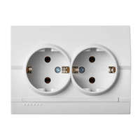 KANLUX KANLUX 25095 LOGI 02-1270-102 Schuko földelt dupla dugalj komplett 16A - 250V~