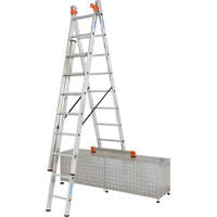 KRAUSE KRAUSE 129741 MONTO Tribilo létrafokos sokcélú létra, háromtagú, lépcsőfunkcióval 3x8 fokos