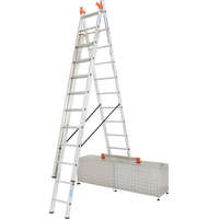 KRAUSE KRAUSE 129765 MONTO Tribilo létrafokos sokcélú létra, háromtagú, lépcsőfunkcióval 3x10 fokos