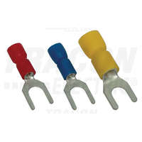 TRACON TRACON KV6 Szigetelt villás saru, ónozott elektrolitréz, kék 2,5mm2, M6, (d1=2,3mm, d2=6,4mm), PVC