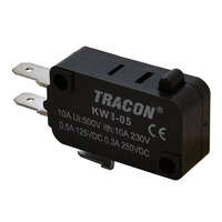 TRACON TRACON KW3-05 Helyzetkapcsoló, mikro, ütközős 1×CO 10A/230VAC, 0,3A/250VDC, 4,8x0,5 mm, IP00