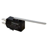TRACON TRACON KW3-25 Helyzetkapcsoló, mikro, rugószáras 1×CO 10A/230VAC, 0,3A/250VDC, 52mm, 4,8x0,5 mm, IP00