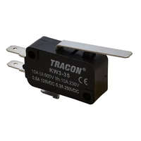 TRACON TRACON KW3-35 Helyzetkapcsoló, mikro, rugószáras 1×CO 10(3)A/230V, 28mm, 4,8x0,8 mm, IP00