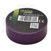 TRACON TRACON L10 Szigetelőszalag, lila 10m×18mm, PVC, 0-90°C, 40kV/mm, 10 db/csomag