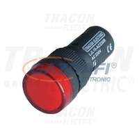 TRACON TRACON LJL16-RA LED-es jelzőlámpa, piros 12V AC/DC, d=16mm