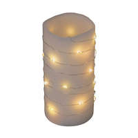 Home MLF 26/WW micro LED-es fényfüzér, 2 m / 20 db melegfehér micro LED, állófényű, átlátszó vezeték, időzíthető, gombelemes, lapos elemtartó, beltéri kivitel