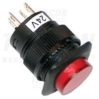 TRACON TRACON MNG-002R Mini jelzőlámpás nyomógomb, piros 1×NO, 2V AC/DC