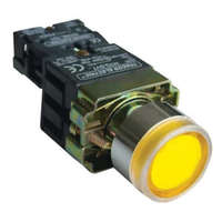 TRACON TRACON NYGBW3571S Világító nyomógomb, fémalap, előtét, sárga, glim,izzó nélk. 1×NO, 3A/230V AC, 130V, IP42