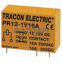 TRACON TRACON PR12-1V16A Print relé 12V DC / 1×CO (16A, 230V AC / 30V DC)
