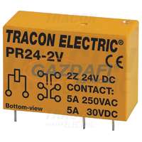 TRACON TRACON PR24-2V Print relé 24V DC / 2×CO (5A, 230V AC / 30V DC)