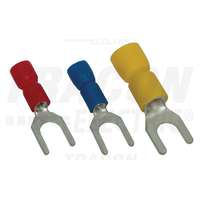 TRACON TRACON PV4 Szigetelt villás saru, ónozott elektrolitréz, piros 1,5mm2, M4, (d1=1,7mm, d2=4,3mm), PVC