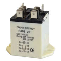 TRACON TRACON RJ08-12DC Nagyteljesítményű relé 12V DC / 2×CO (30A, 230V AC / 28V DC)