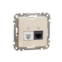 SCHNEIDER SCHNEIDER SDD112468 ÚJ SEDNA RJ11/RJ45 Cat6 UTP kombinált aljzat, bézs