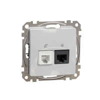 SCHNEIDER SCHNEIDER SDD113468 ÚJ SEDNA RJ11/RJ45 Cat6 UTP kombinált aljzat, alumínium