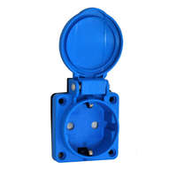 TP Electric TP Electric 3101-336-0900 Beépíthető műanyag dugalj csapfedeles kék 16A, gyermekvédelemmel (IP44) gyors bekötéssel