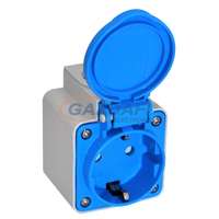 TP Electric TP Electric 3101-412-0900 Felületre építhető műanyag dugalj csapfedeles kék 16A gyermekvédelemmel (IP44)csavaros bekötéssel