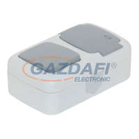 TP Electric TP Electric 3201-104-0601 Csengő kapcsoló + 220V dugalj - fedéllel (vízszintes) - IP54 (5db/doboz)