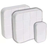 TRACON TRACON BELLW1-1V2 Vezeték nélküli csengő, négyzetes, 1 adó, 2 vevő 3×AA, 1×CR2032, IP44, 100m, 10 music