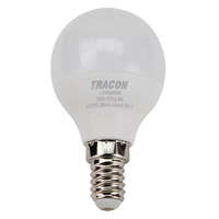 TRACON TRACON LMGS455NW Gömb burájú LED fényforrás SAMSUNG chippel 230V,50Hz,5W,4000K,E14,460 lm,180°,G45,SAMSUNG chip, EEI=F